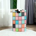 thumbnail image 6 of Yayeee Freestanding Laundry Hamper with Handle Collapsible Large Storage Basket for Clothes, Colorful Checkered Pattern, 6 of 7