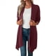 thumbnail image 1 of Chaqueta Informal de Cuartos y Abertura Frontal para Mujer, Abrigo Ligero y Moderno con Abertura Frontal. Rojo Vino M, 1 of 9
