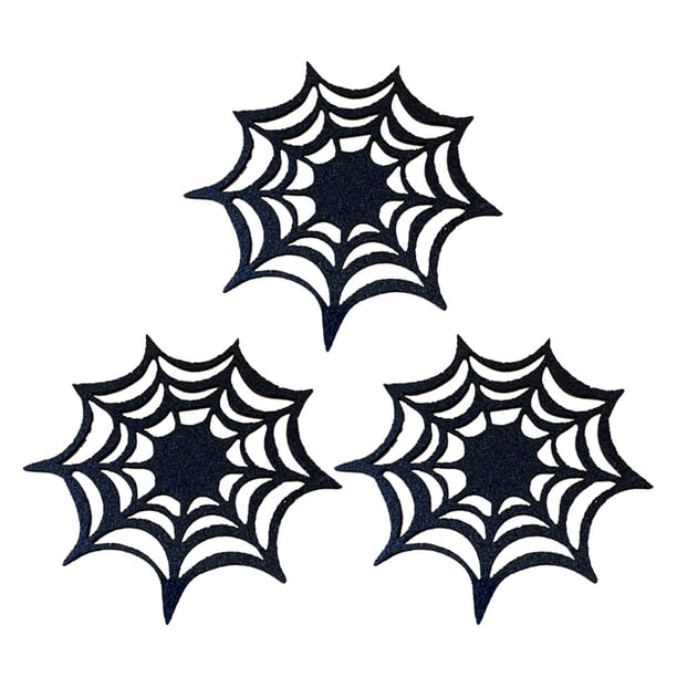 3 piezas posavasos de Halloween telaraña fieltro mantel individual estera de aislamiento decorativa manteles individuales suministros para fiestas