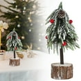 thumbnail image 2 of kjfeif Arbre de Noël Artificiel de 9,45 Pouces avec Décoration de Table de 24cm avec Baies Rouges et Effets Centre de Table Vert pour Décorations de Table de Maison Cheminée de Noël, 2 of 9