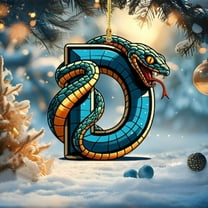 YIKA 2D Acrylic Christmas Tree 26 Letter Pendant Decorative Gift Family Christmas Party Pendants Christmas Decoration D