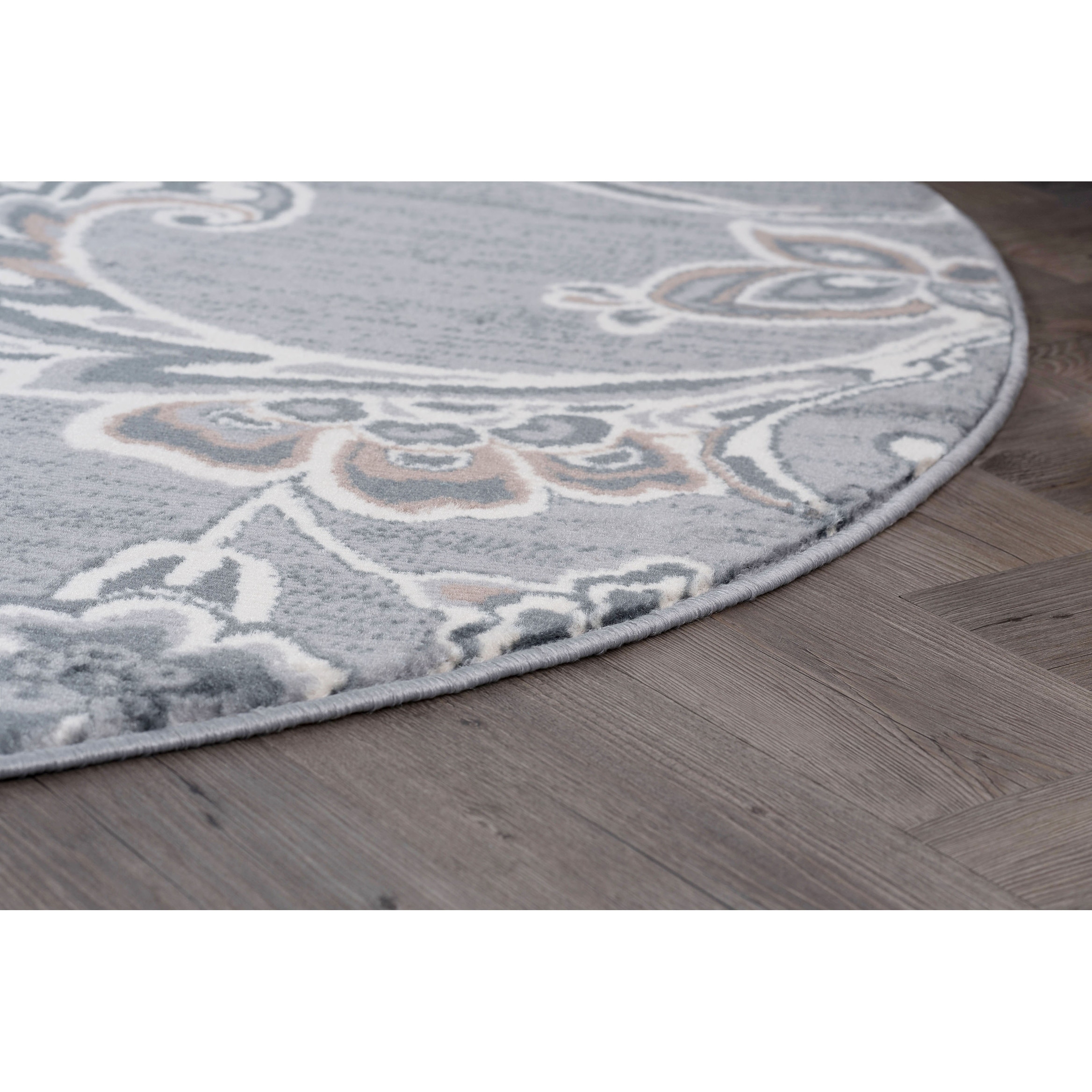 Alise Rugs Carrington Transitional Floral Round Area Rug