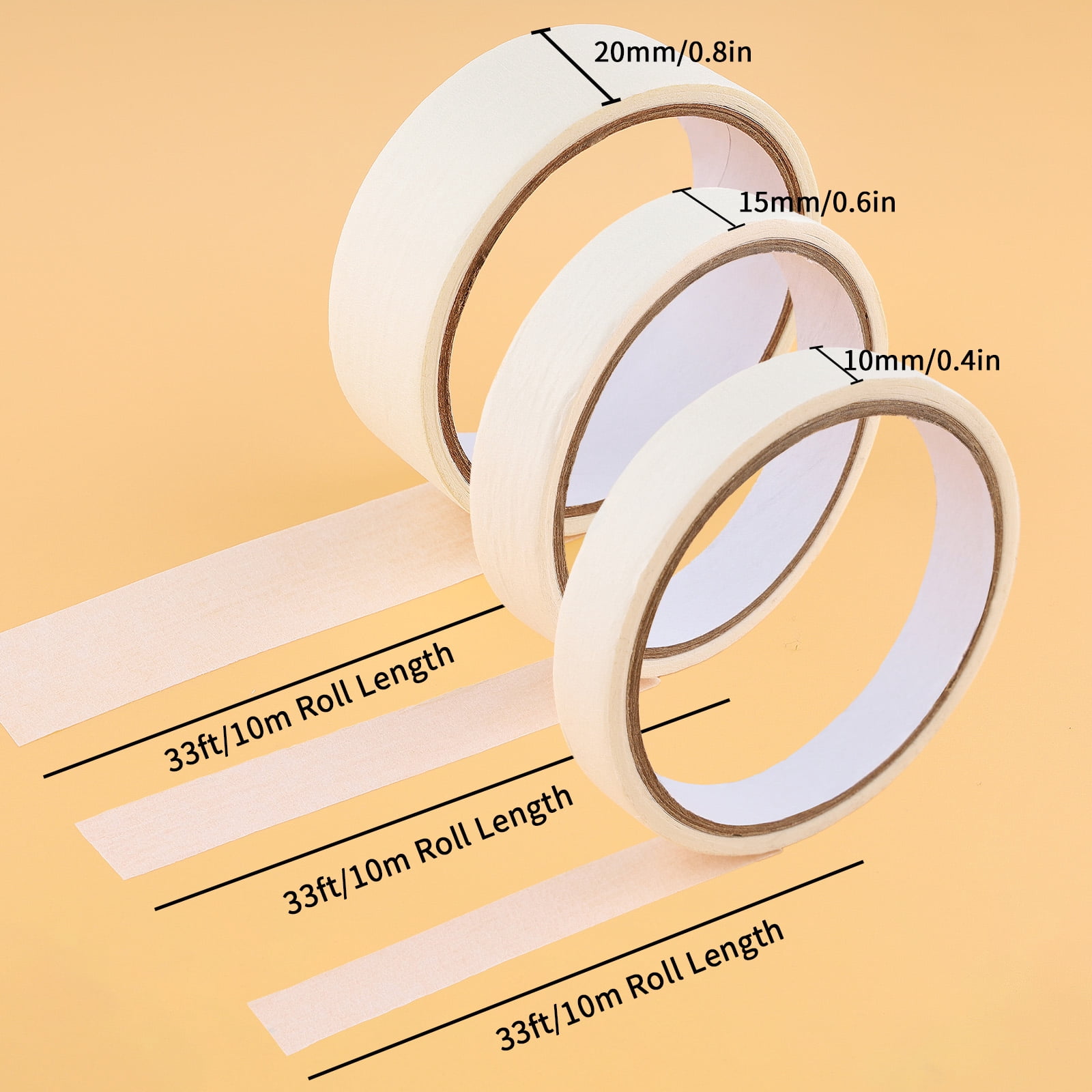 IZZONI General Purpose Painter's Tape - 1 Inch Wide, White Masking Tape, 3 Rolls - Easy Tear & Residue Free for Sharp Paint Lines