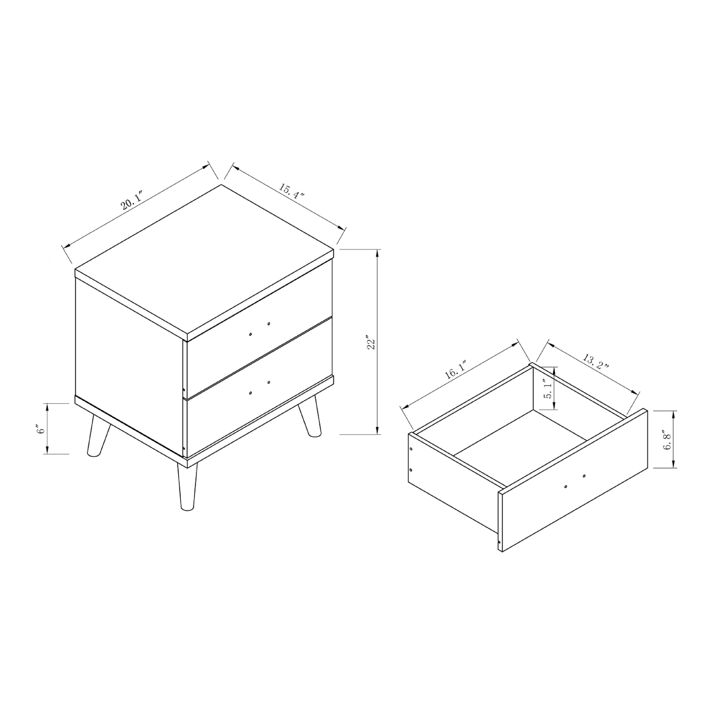 Furniture of America Enora 2-Drawer Wood White Nightstand