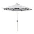 thumbnail image 7 of California Umbrella Sunset Series 9 Ft Octagonal Aluminum Auto Tilt Patio Umbrella W/ Crank Lift - Bronze Frame / Olefin Gray White Cabana Stripe Canopy, 7 of 7
