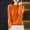 Orange, variant on Womens Tops Long Sleeve Women's Knitted Sweater Base Shirt Long Sleeved Fashionable Round-Neck Top Orange XXL