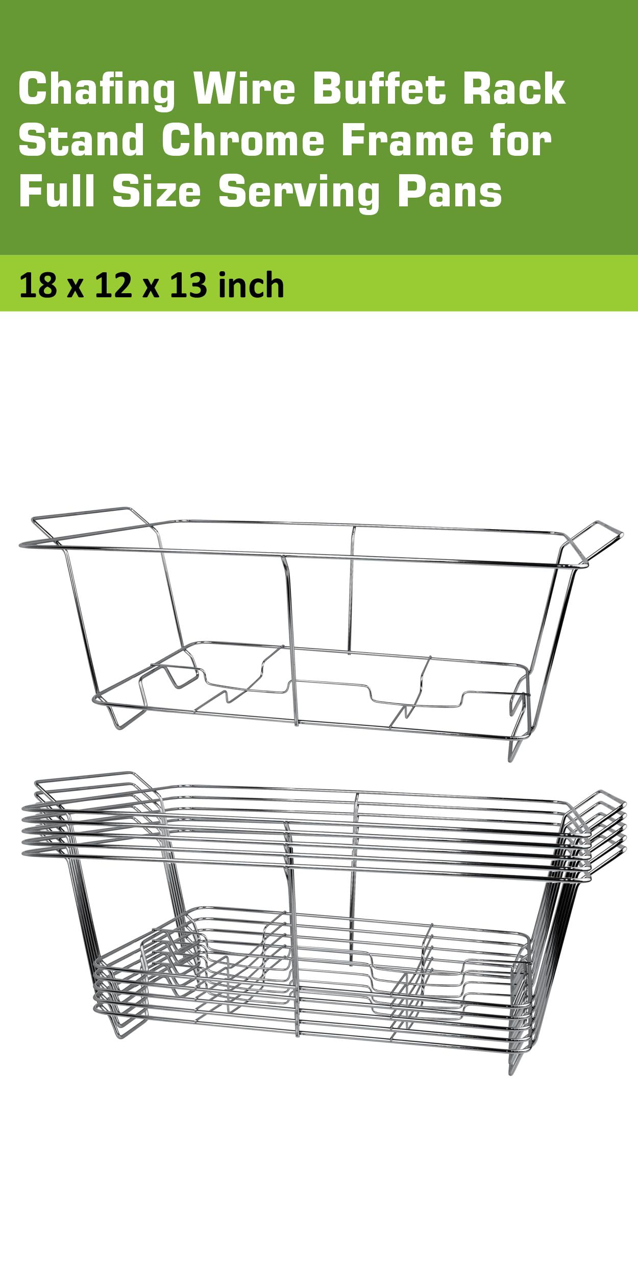 EcoQuality Chafing Wire Buffet Rack Stand Chrome Frame for Full Size Serving Pans, Full Size Chafing Dish Stand, Food Warmer for Catering, Events, Weddings, Parties, Birthdays (1)