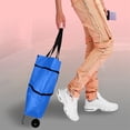 thumbnail image 7 of MEETSWEET Foldable Lightweight Shopping Cart with Wheels for Groceries, Green, 7 of 7
