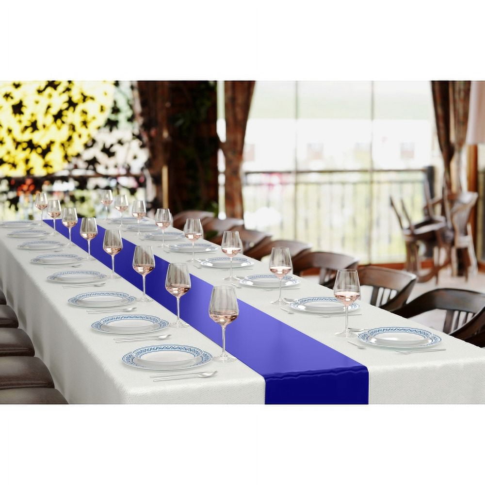 Exquisite 14" X 200' Select A Size Table Plastic Runner with Built-In Slide Cutter - Navy