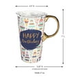 thumbnail image 2 of Evergreen Beautiful Birthday Confetti Ceramic Travel Cup with Lid - 5 x 4 x 7 Inches, 2 of 9