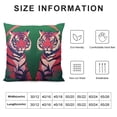 thumbnail image 5 of PRATYUS Tiger Preppy Throw Pillow Covers - Preppy Chic Tiger Animal Pillow Cases, Preppy Room Decor, Pink and Green Pillows for Dorm Bedroom Living Room 12x12in, 5 of 5