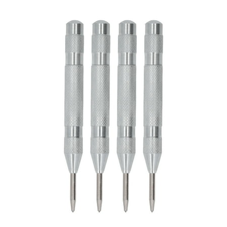 

4Pcs Center Punch Automatic High Speed Steel 5in Tool Set Kit for Installation Maintenance Silver