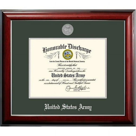 Campus Images ARDCL002 8.5 x 11 in. Patriot Frames Army Discharge Classic Black Frame with Silver Medallion