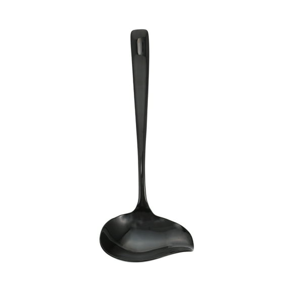 EeaseCA 1Pc Spoon Stainless Steel Cutlery Tableware Sauce Spoon (Black)