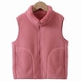 thumbnail image 4 of Otqutp Boys Girls Plain Fleece Vest Teen Kids Zip Up Mock Neck Sleeveless Thermal Fall Winter Outerwear Warm Jacket Waistcoat, 4 of 5