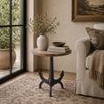 thumbnail image 2 of DecMode 18" x 26" Black Metal Anchor Accent Table with Brown Wood Top, 1-Piece, 2 of 7