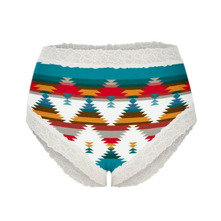 

Women s Lace Briefs Underwear Cute Printed Stretch Seamless Bikini Underpants Soft Comfy Hipster Panties