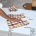 thumbnail image 3 of HEIRLOOM COMFORT Gingham Check Kitchen Towels 12 Pack, 18"x26", 100% Cotton, Super Absorbent & Quick Dry, Dish Towel for Drying Dishes, Washable, Everyday Use - Burgundy, Brown, Mustard Yellow, 3 of 5