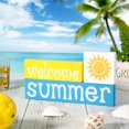 thumbnail image 1 of 3 Pieces Wooden Welcome Summer Blocks, Farmhouse Wood Welcome Summer Tiered Tray Decor, Rustic Sun Wooden Sign Table Decor for Summer Desk Shelf Window Tiered Tray, 1 of 7