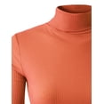 thumbnail image 4 of Doublju Women's Long Sleeve Turtle Neck Ribbed Top (Plus Size Available), 4 of 4