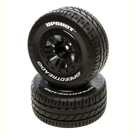 Duratrax SpeedTreads Upshot SC Tire Front Rear Black Mounted (2): Traxxas Slash/Rustler ECX 4X4,