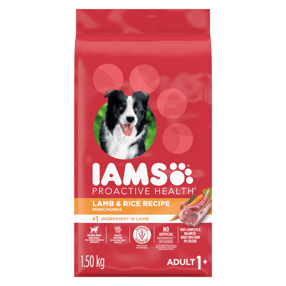 Nourriture sèche pour chiens adultes Iams Minichunks Recette avec agneau et riz