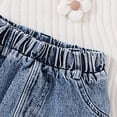 thumbnail image 7 of TOWED22 Girls' 2 Piece Outfit Toddler Short Sleeve Bow Print Tshirt Tee + Denim Skirt Set Summer Casual Clothes(White,2-3 Y), 7 of 7