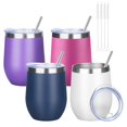 thumbnail image 1 of Vaso de vino YEBTS Life de acero inoxidable de doble pared de 12 onzas, paquete de 4 unidades, 1 of 6