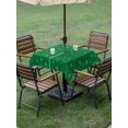 thumbnail image 3 of Outdoor Tablecloth with Umbrella Hole and Zipper, Christmas Green Square Table Cloth 54x54 Inch Waterproof Tablecloth, Winter Snowflakes Xmas Retro Picnic Table Cover for Patio Camping, 3 of 7