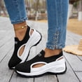 thumbnail image 3 of Women's Casual Shoes Thick Soled Round Toe Shallow Platform Slip on Comfortable Lightweight Suitable for Daily wear Walking Black Size 7.5, 3 of 7