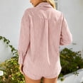thumbnail image 4 of DHFJKG Womens 2 Piece Oversized Outfits Summer Striped Long Sleeve Button Up Shirts And Shorts Summer Matching Sets Comfy Outfit, 4 of 8