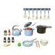 thumbnail image 4 of Juego de cocina, juguete de cocina de simulación, aprendizaje y cocina educativa 32 piezas azul, 4 of 9