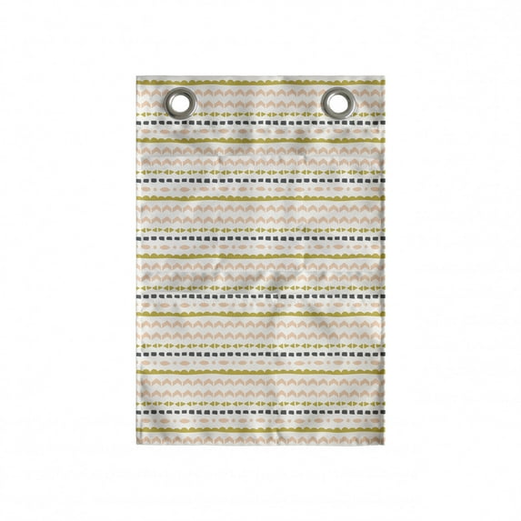 African Hanging Pocket Organizer, Bohemian Minimalist Geometric Forms Folk Pattern Tradition Pastel Art, Printed Polyester Storage Bag with Pockets, 14" x 20", Pale Coffee Peach Taupe