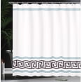 thumbnail image 4 of Ambesonne Abstract Shower Curtain, Simplistic Greek Pattern, 69"Wx75"L, White and Blue, 4 of 5
