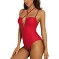 thumbnail image 3 of Alove Women Deep V Monokini Tie Back Swimsuit Sexy Bathing Suit 1 Piece, 3 of 7
