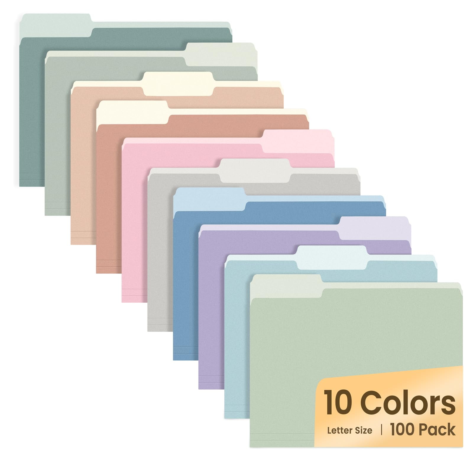 SUNEE Manila File Folders, Letter Size, 1/3-Cut, 100 Pack photo 1