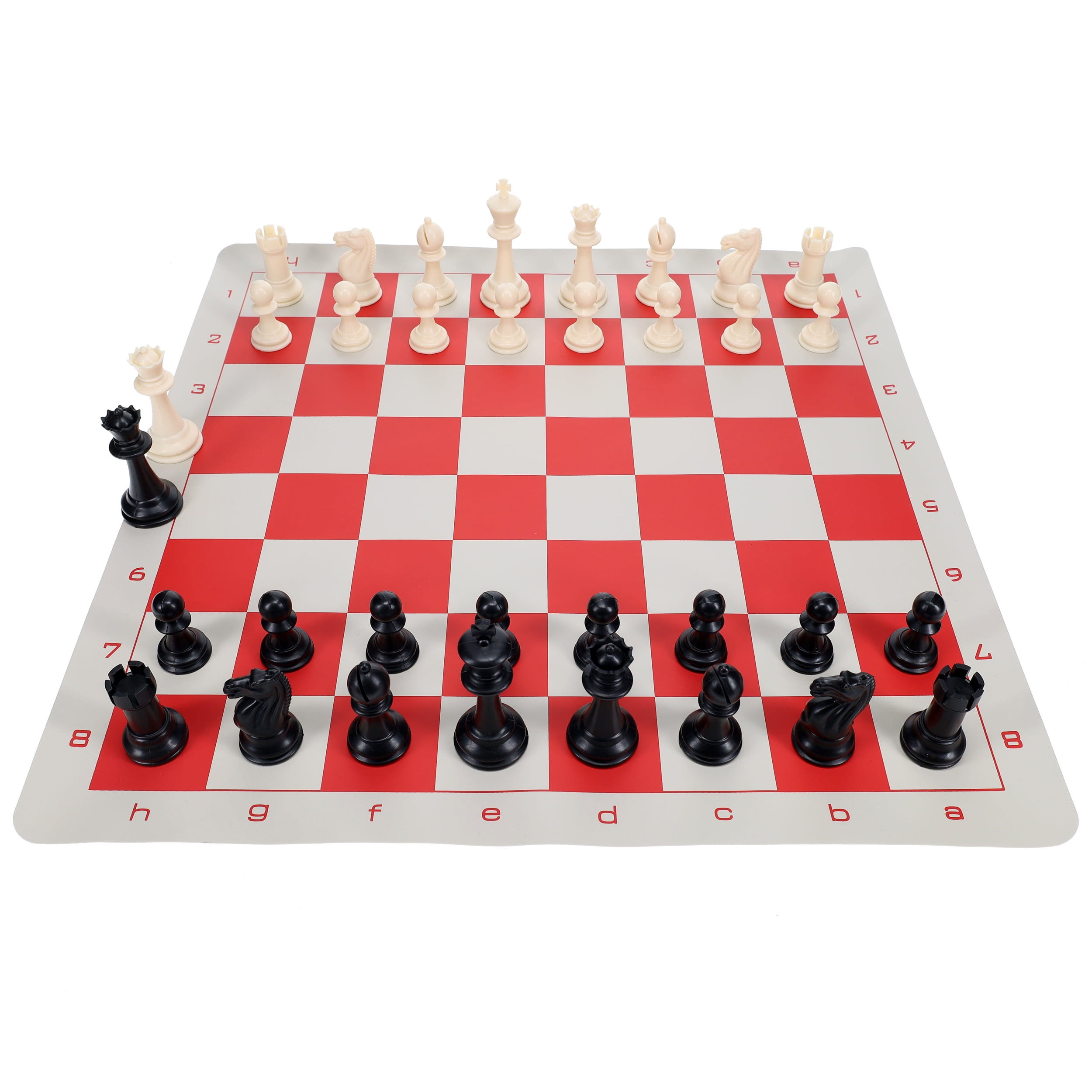 WE Games Best Value Plastic Staunton Tournament Chess Set - Vinyl Board
