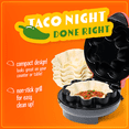thumbnail image 3 of Taco Tuesday Electric Tortilla Bowl Maker for 8 to 10 Inch Tortillas, Non-stick, Red, 3 of 6