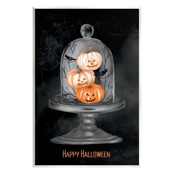 Stupell Industries Halloween Pumpkins & Crows Holiday Painting Unframed Art Print Wall Art, 10 x 15