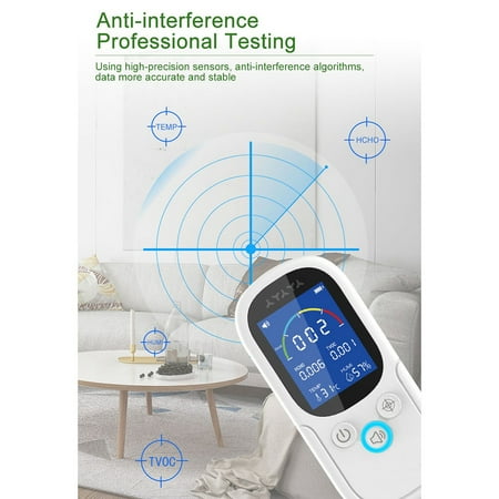 

JMS12 Quality Monitor Formaldehyde TVOC Meter Portable Sensor Tester CO2 Carbon Dioxide Temperature Humidity Detector