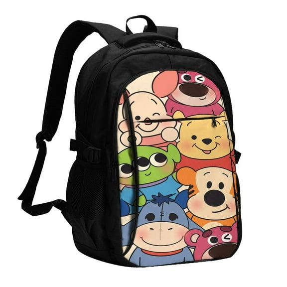 Winnie The Pooh Large Travel Laptop Backpack With Usb Charging Port Business Computer Bag For Men Women College Backpacks