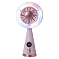 thumbnail image 1 of Zhenhongyql Cute Portable Handheld Fan With RGB Colorful Light & Digital Display USB Rechargeable Personal Fan With 5 Speeds Quiet Desktop Fan For Home Travel, 1 of 4