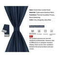 thumbnail image 5 of Unique Bargains French Door Window Blackout Curtain Panel Navy Blue 25" x 40", 5 of 8