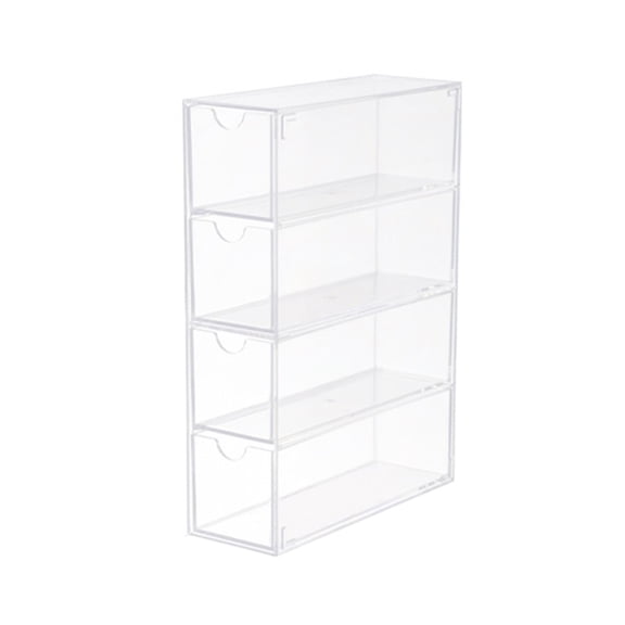 4 Slot Eyewear Organizer Case Cosmetic Display Case Plastic Drawer Storage Box for Sunglasses Glasses Contact Lens
