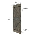 thumbnail image 4 of ISLIFE 36 in x 84 in K Style Finished  Solid Wood Sliding Barn Door With Installation Hardware Kit (Smoky Gray ), 4 of 5