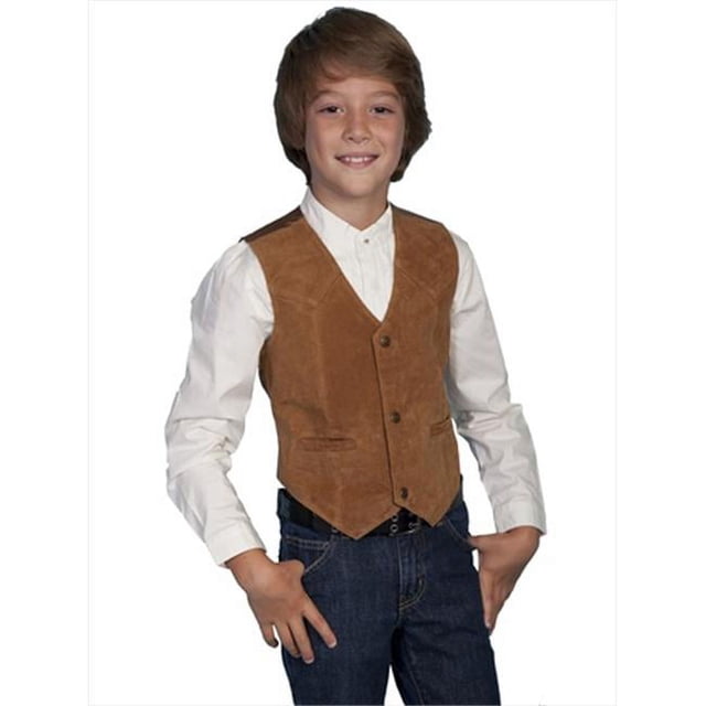 Scully 2002-409-S Leather Kids Vest - Bourbon Boar Suede- Small