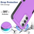 thumbnail image 2 of Decase Heavy-Duty Rugged Case for Samsung Galaxy S23 FE,Dual Layer Military Grade Drop Protection Anti-Fingerprint Anti-Scratch Hard Back Cover Silicone Bumper Shockproof Protective Case,Purple, 2 of 5