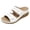 White, variant on Womens Open Toe Wedge Sandals Double Adjustable Straps Orthopedic Arch Support Slip on Comfortable Walking Summer Slides Sky Blue Size 9