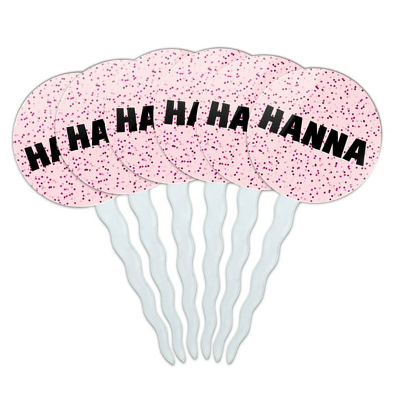 Hanna Cupcake Picks Toppers - Set of 6 - Pink Speckles