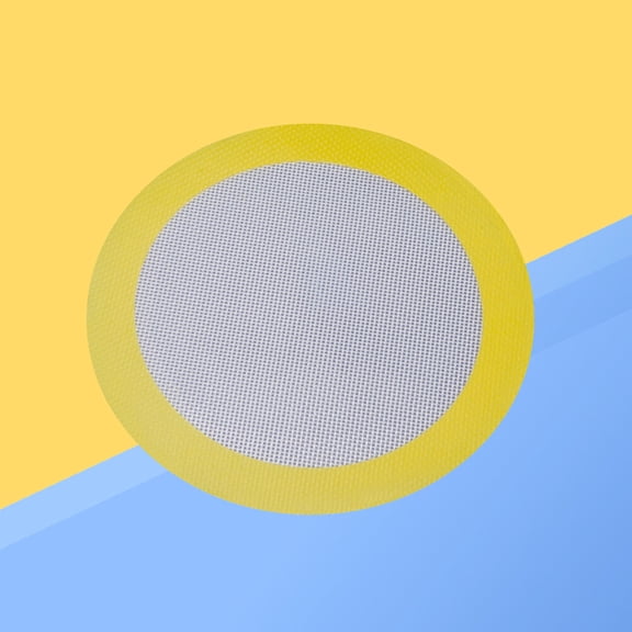 2 Pcs Silicone Baking Mat Round Heat Resistant Barbecue Mat Non-stick Baking Sheet Liner (20CM, Yellow)